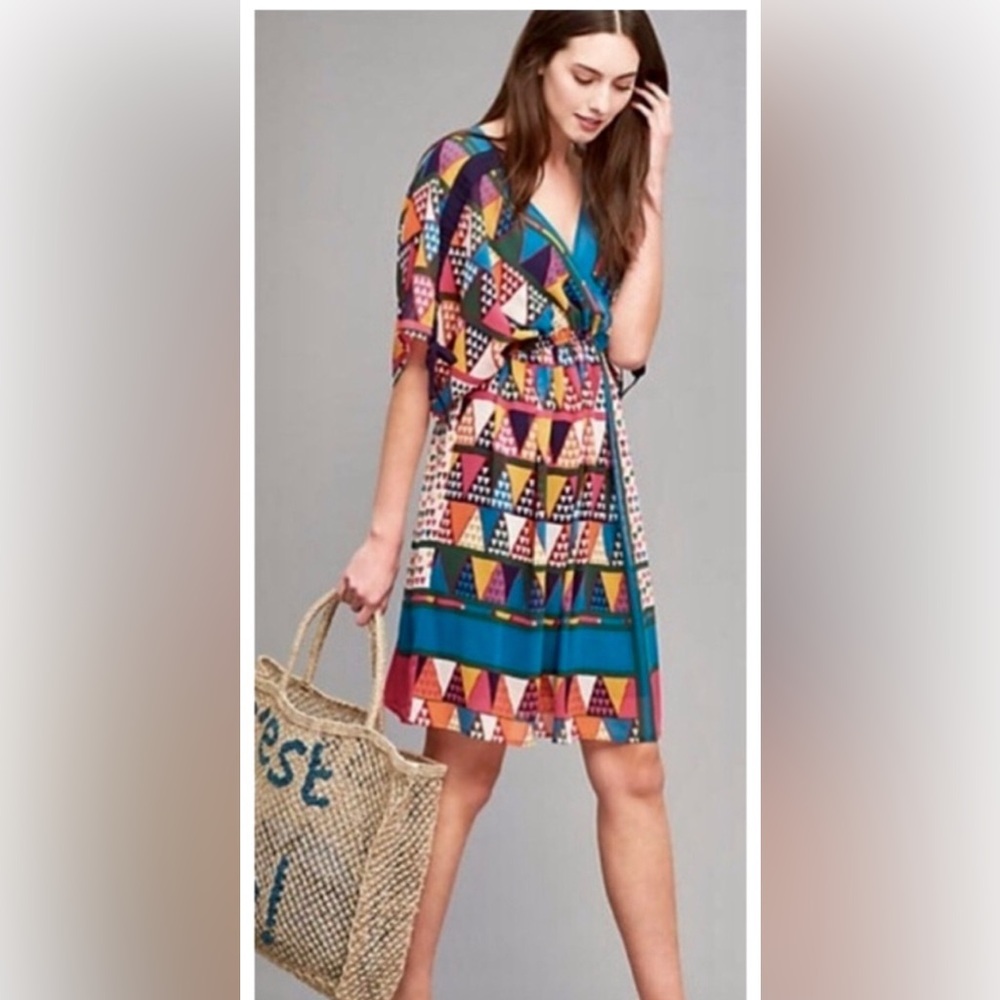 Anthropologie Maeve geometric print dress sz 6